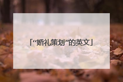 “婚礼策划”的英文
