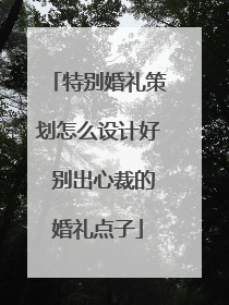 特别婚礼策划怎么设计好 别出心裁的婚礼点子