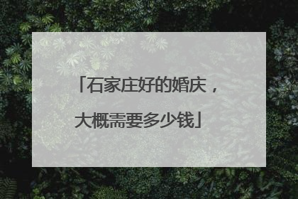 石家庄好的婚庆，大概需要多少钱