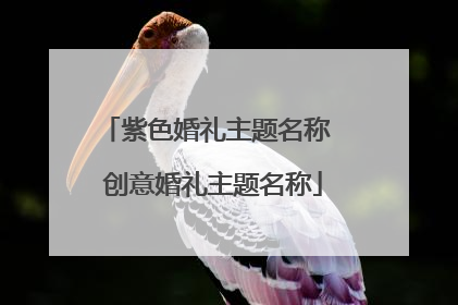 紫色婚礼主题名称 创意婚礼主题名称