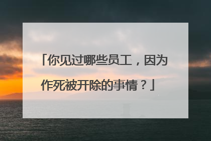 你见过哪些员工，因为作死被开除的事情？