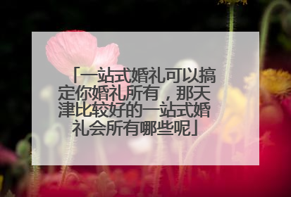一站式婚礼可以搞定你婚礼所有，那天津比较好的一站式婚礼会所有哪些呢