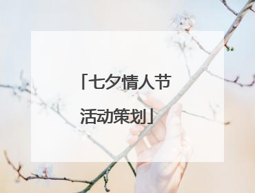 七夕情人节活动策划