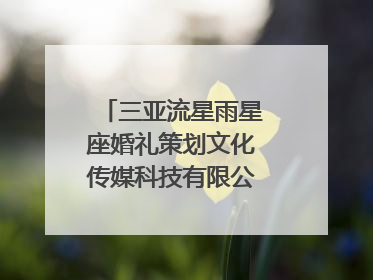 三亚流星雨星座婚礼策划文化传媒科技有限公司怎么样？