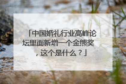 中国婚礼行业高峰论坛里面新增一个金熊奖,这个是什么?