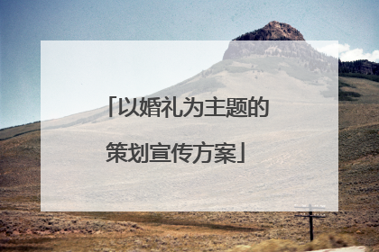 以婚礼为主题的策划宣传方案