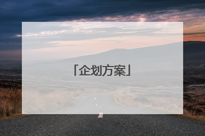 企划方案
