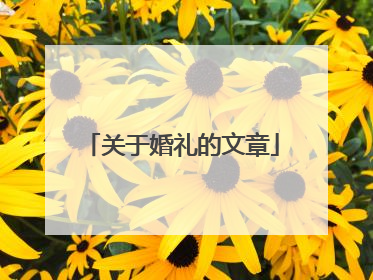 关于婚礼的文章