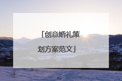 创意婚礼策划方案范文