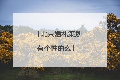 北京婚礼策划有个性的么