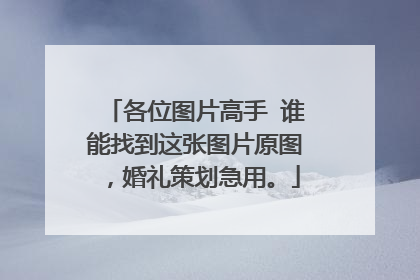 各位图片高手 谁能找到这张图片原图，婚礼策划急用。