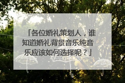 各位婚礼策划人，谁知道婚礼背景音乐纯音乐应该如何选择呢？
