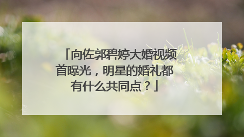 向佐郭碧婷大婚视频首曝光，明星的婚礼都有什么共同点？