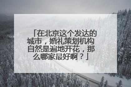 在北京这个发达的城市，婚礼策划机构自然是遍地开花，那么哪家最好啊？