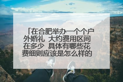 在合肥举办一个个户外婚礼 大约费用区间在多少 具体有哪些花费细则应该是怎么样的 本人预算不超过1