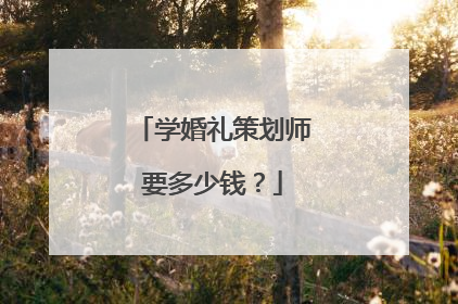 学婚礼策划师要多少钱？