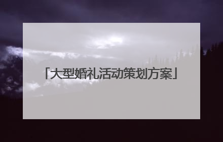 大型婚礼活动策划方案