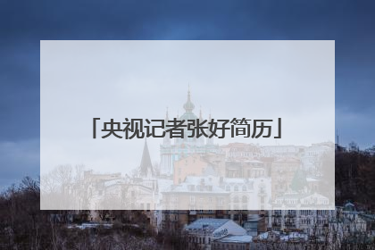 央视记者张好简历