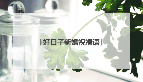 好日子新婚祝福语