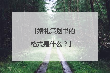 婚礼策划书的格式是什么?