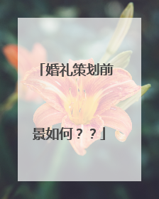 婚礼策划前景如何??