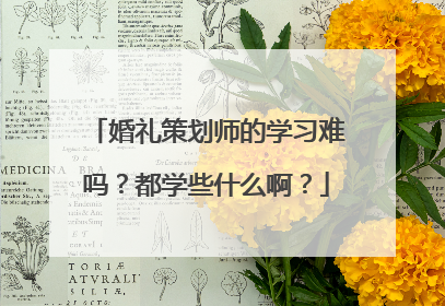 婚礼策划师的学习难吗?都学些什么啊?