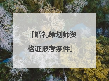 婚礼策划师资格证报考条件