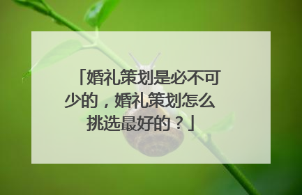 婚礼策划是必不可少的，婚礼策划怎么挑选最好的？