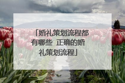 婚礼策划流程都有哪些 正确的婚礼策划流程
