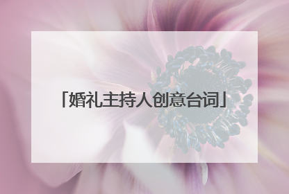 婚礼主持人创意台词