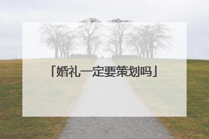 婚礼一定要策划吗