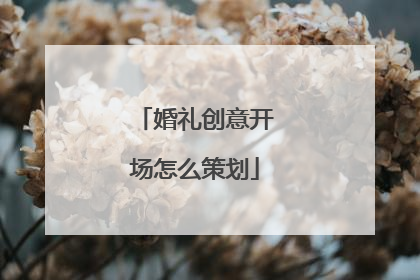 婚礼创意开场怎么策划