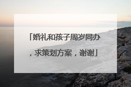 婚礼和孩子周岁同办，求策划方案，谢谢