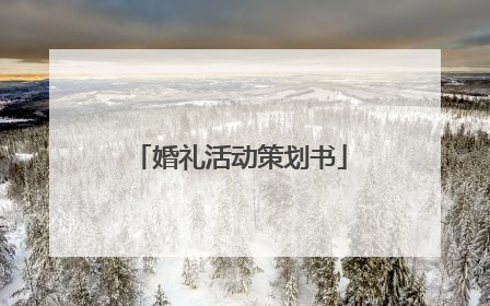 婚礼活动策划书