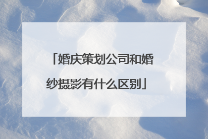 婚庆策划公司和婚纱摄影有什么区别