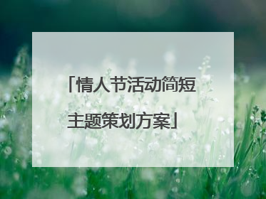情人节活动简短主题策划方案
