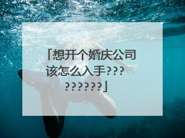 想开个婚庆公司该怎么入手?????????