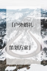 户外婚礼策划方案