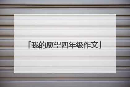 我的愿望四年级作文