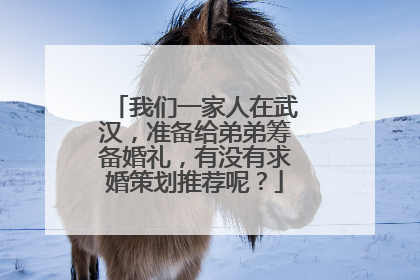 我们一家人在武汉,准备给弟弟筹备婚礼,有没有求婚策划推荐呢?