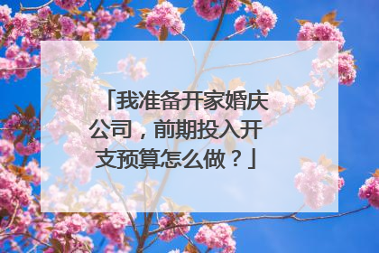 我准备开家婚庆公司,前期投入开支预算怎么做?