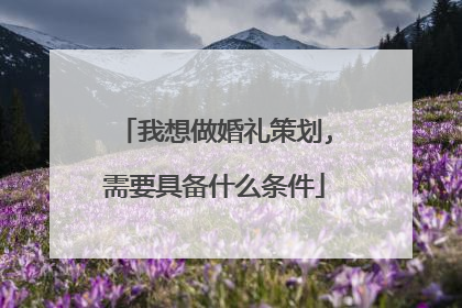 我想做婚礼策划,需要具备什么条件