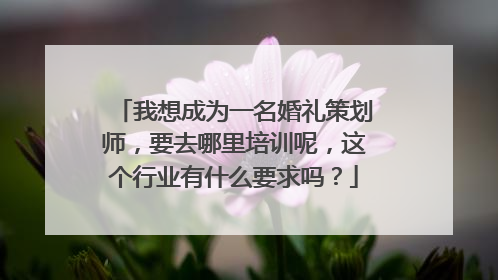 我想成为一名婚礼策划师，要去哪里培训呢，这个行业有什么要求吗？
