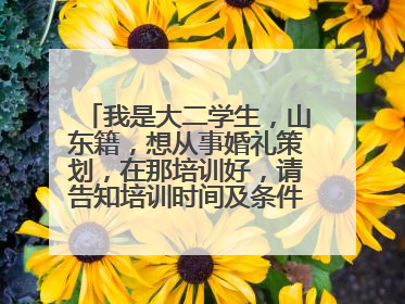 我是大二学生,山东籍,想从事婚礼策划,在那培训好,请告知培训时间及条件等,谢谢