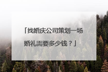 找婚庆公司策划一场婚礼需要多少钱?