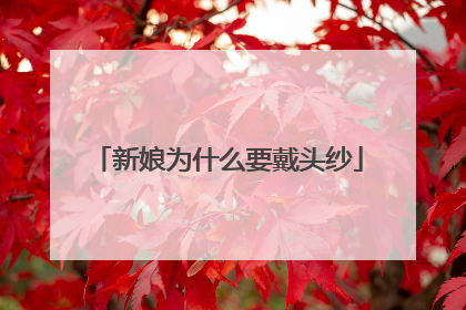 新娘为什么要戴头纱