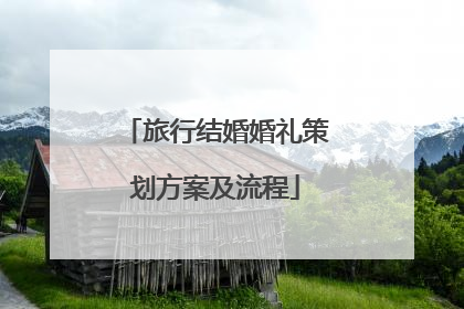 旅行结婚婚礼策划方案及流程