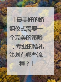 最美好的婚姻仪式需要一个完美的策略,专业的婚礼策划有哪些流程?