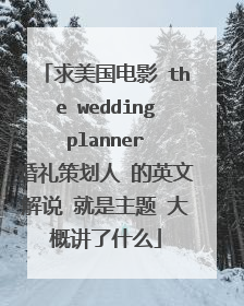 求美国电影 the wedding planner 婚礼策划人 的英文解说 就是主题 大概讲了什么