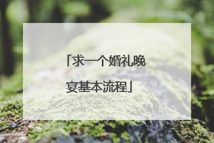 求一个婚礼晚宴基本流程